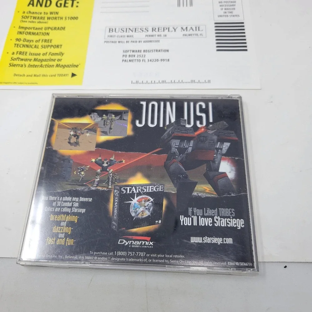 Starsiege Tribes PC Big Box 1998 Dynamix Sierra Windows 95 98 Complete